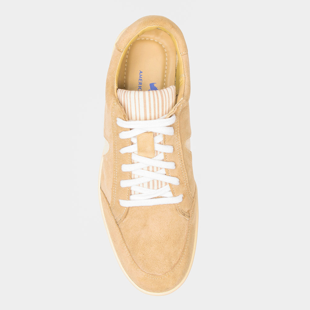 
                  
                    Tan Suede White Horn Nomad Classic Unisex Sneakers
                  
                