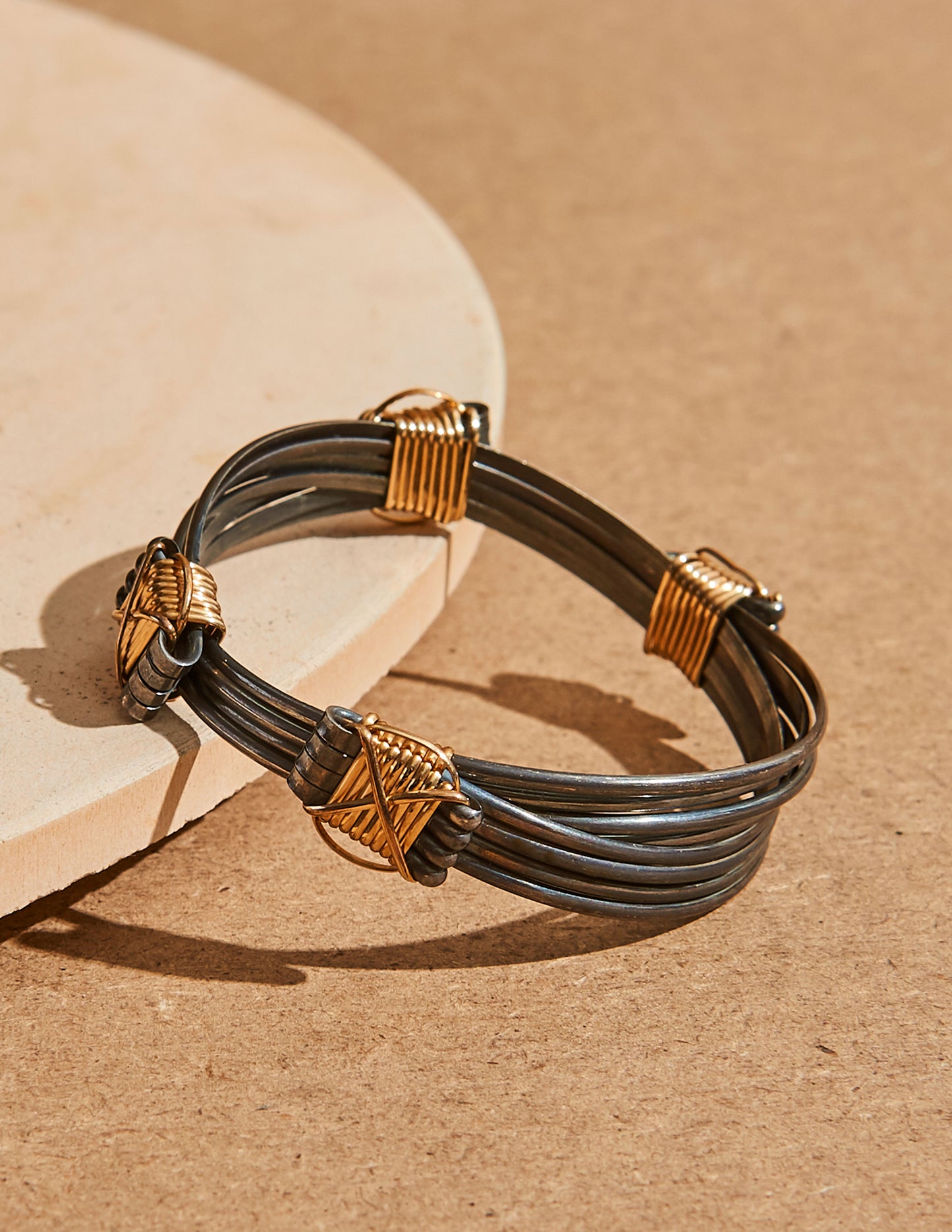 Gold Elephant Hair 4 Knot Bracelets | Quality elephant hair knot bracelets /bangles